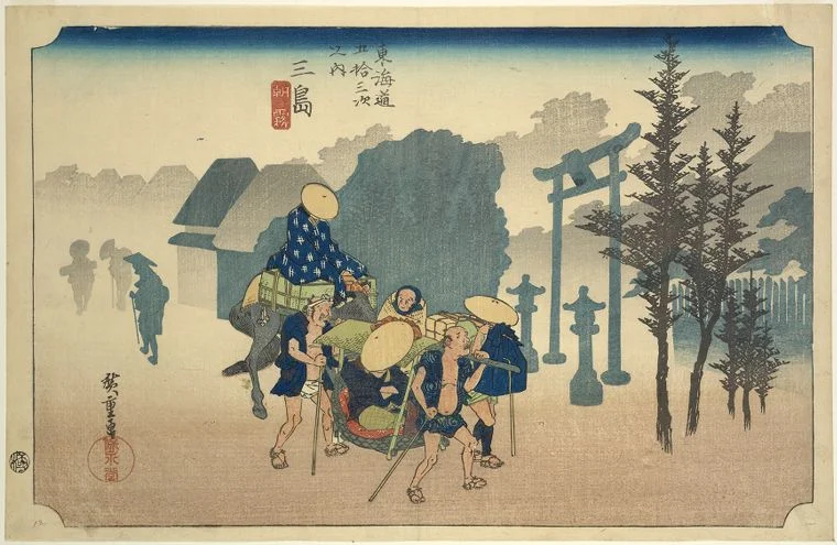 三島宿 - 歌川広重浮世絵